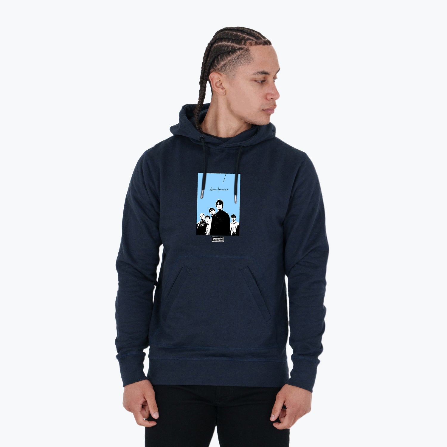 Live Forever Hoodie Navy - Peaceful Hooligan