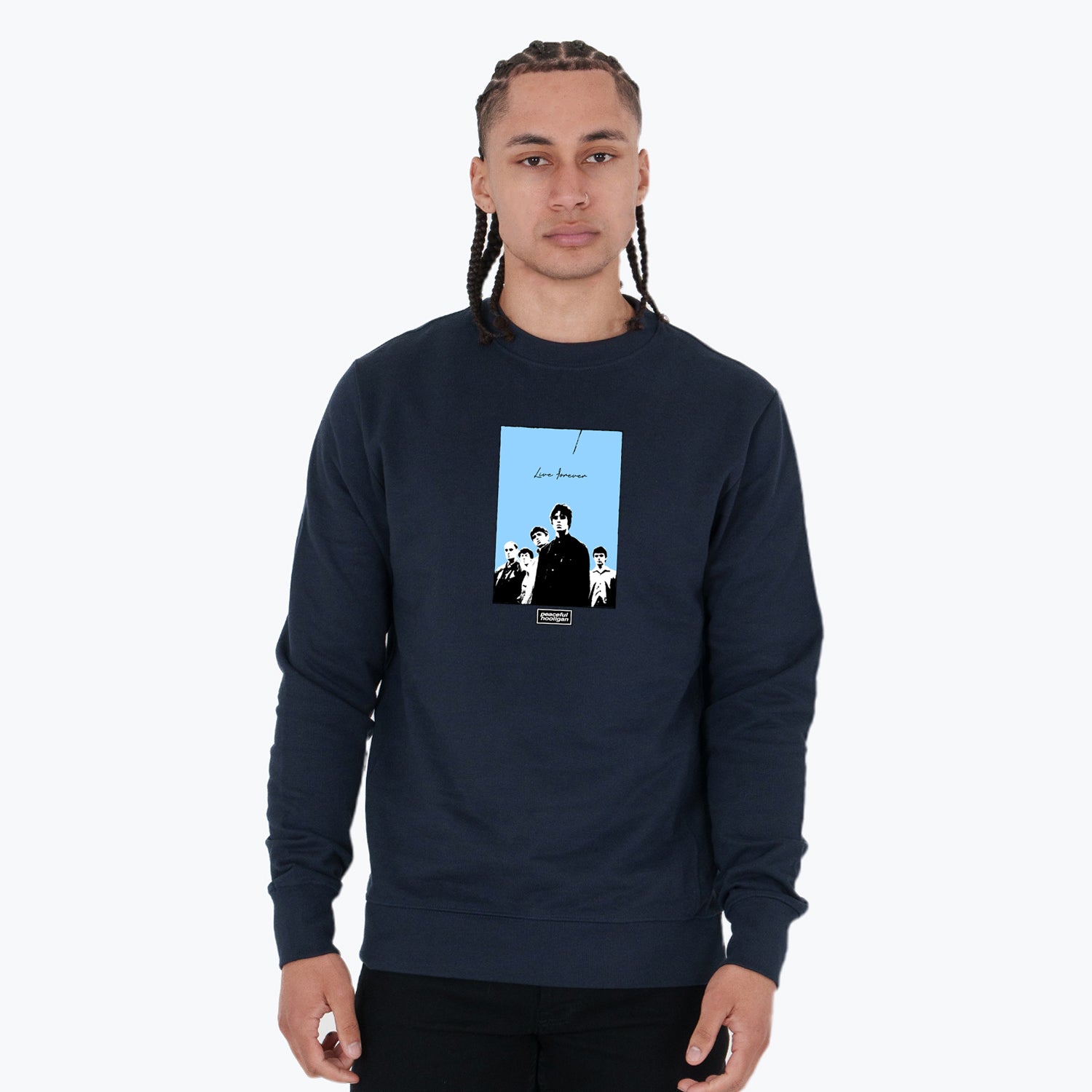 Live Forever Sweatshirt Navy - Peaceful Hooligan