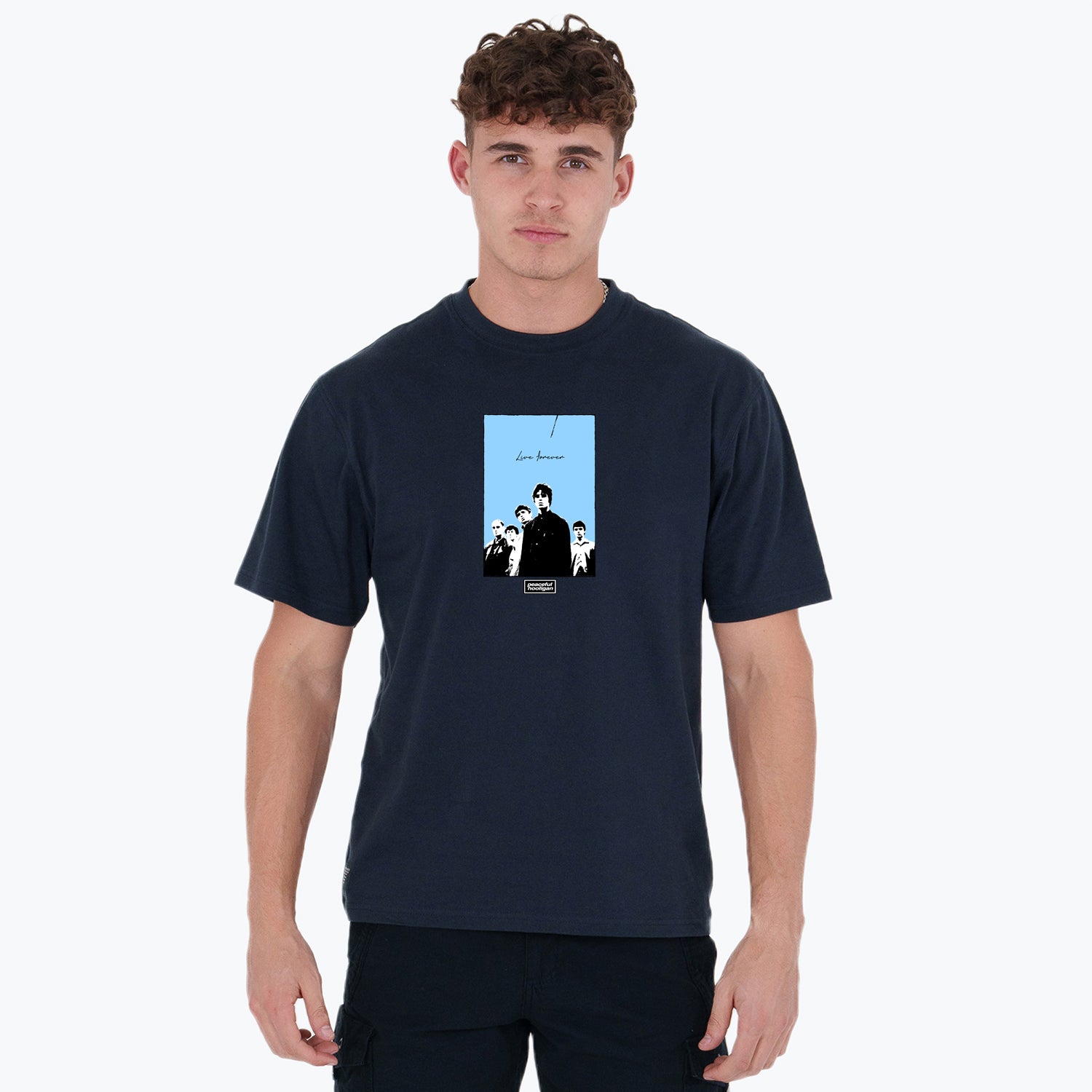Live Forever T-Shirt Navy - Peaceful Hooligan