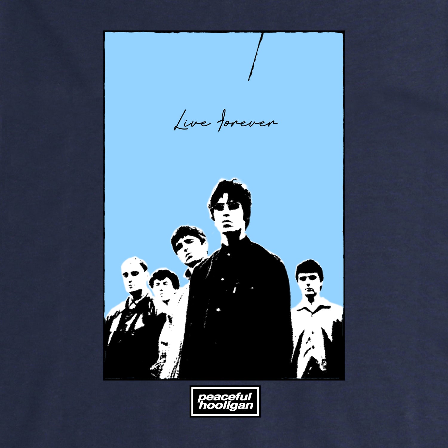 Live Forever T-Shirt Navy - Peaceful Hooligan