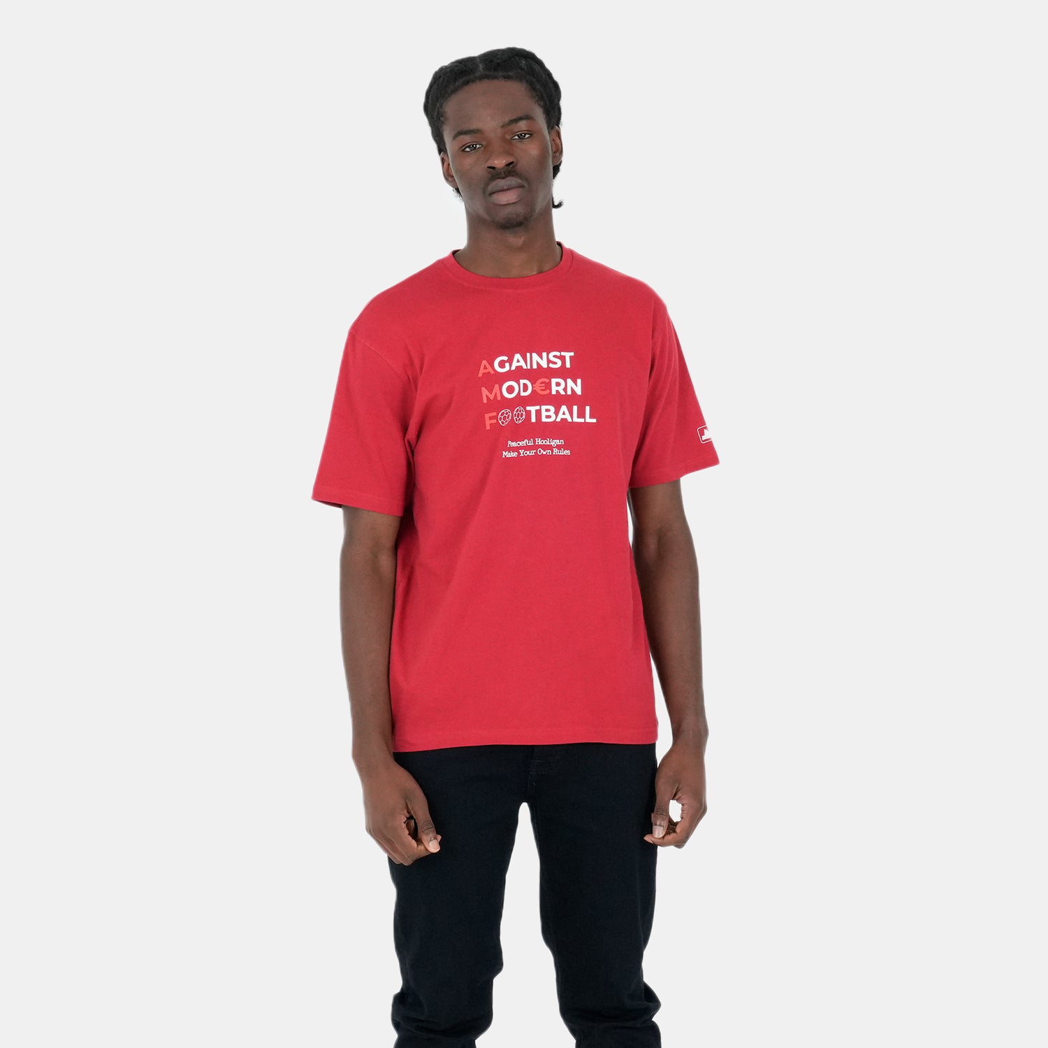 AMF T-Shirt Deep Red - Peaceful Hooligan