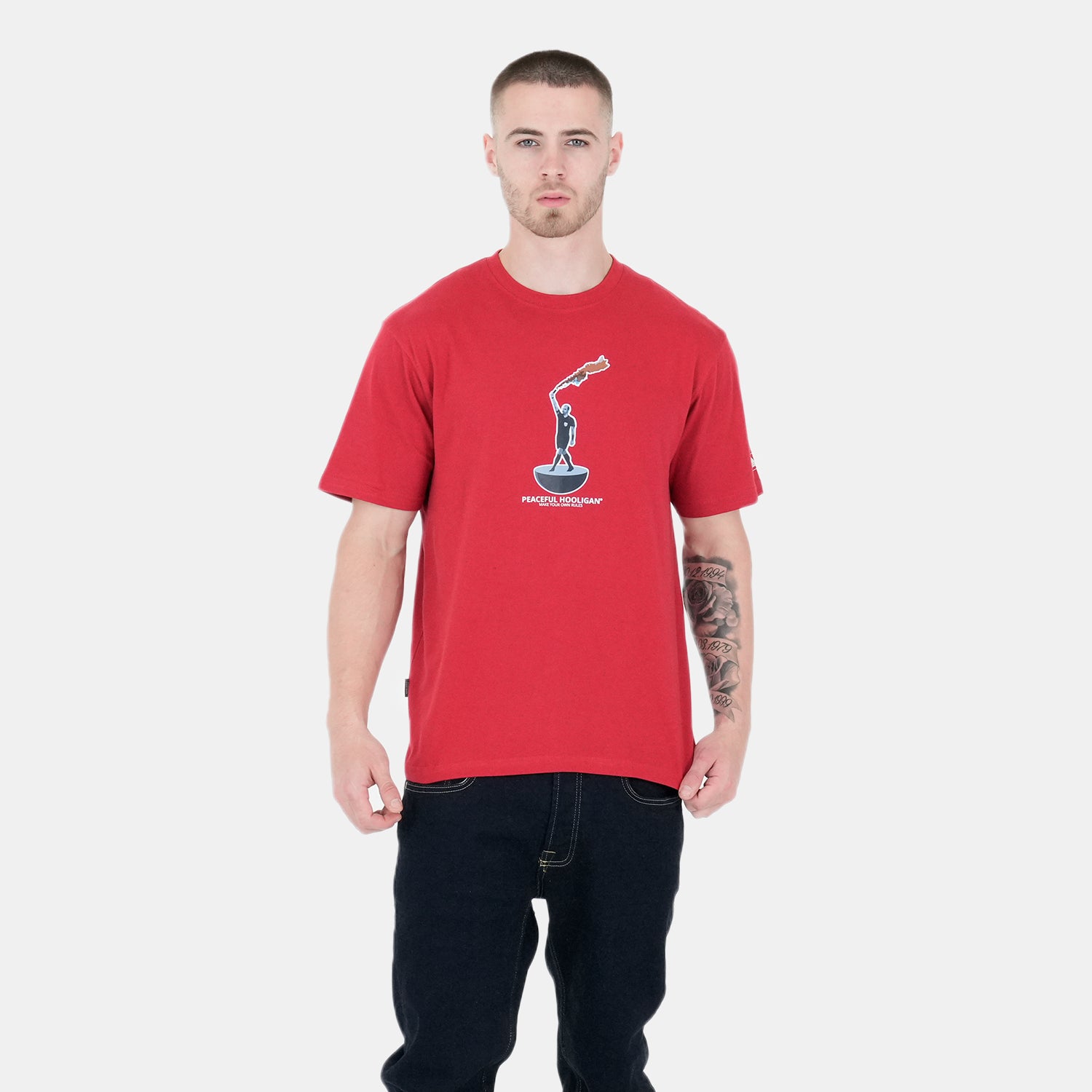 Referee T-Shirt Deep Red - Peaceful Hooligan