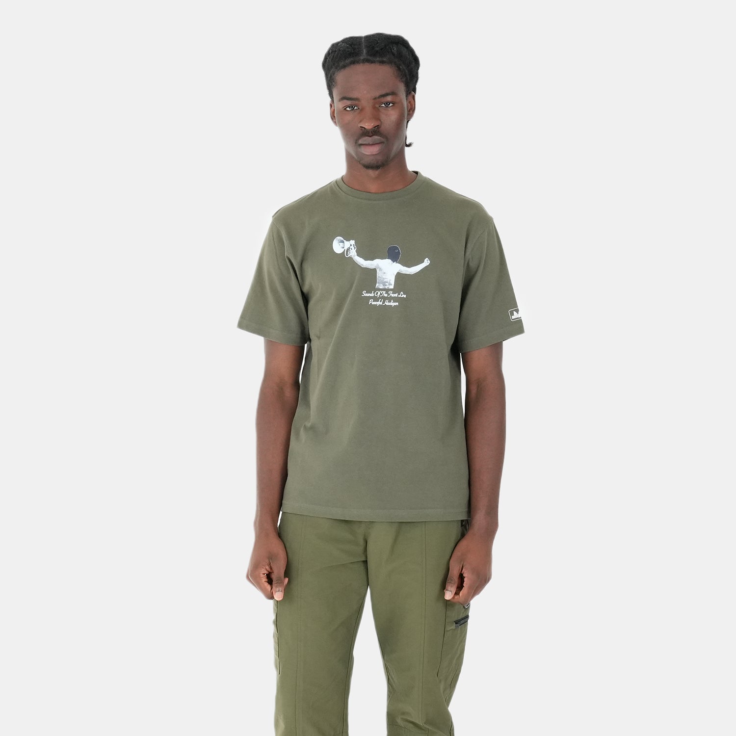 Sounds of the Front T-Shirt Dark Olive - Peaceful Hooligan