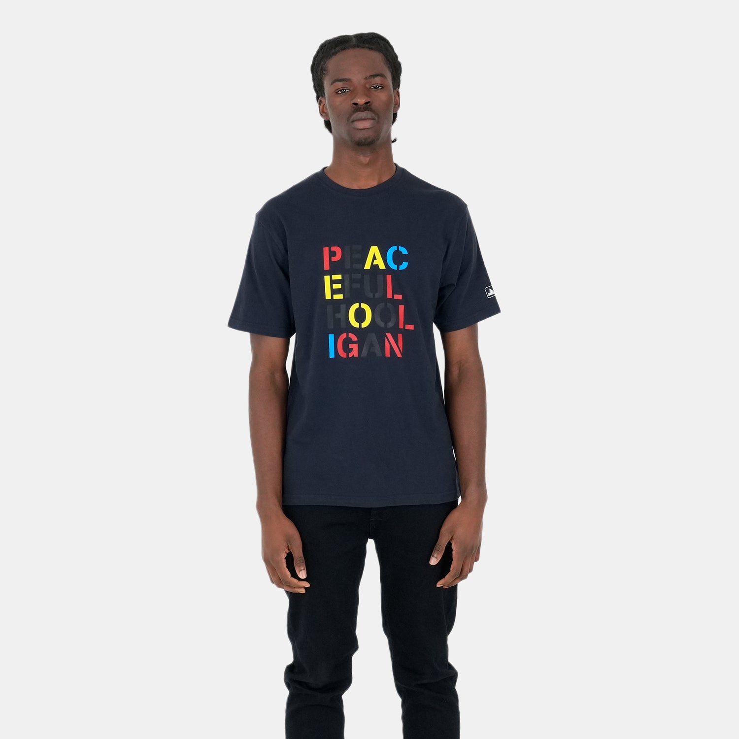 Stencil T-Shirt Navy - Peaceful Hooligan