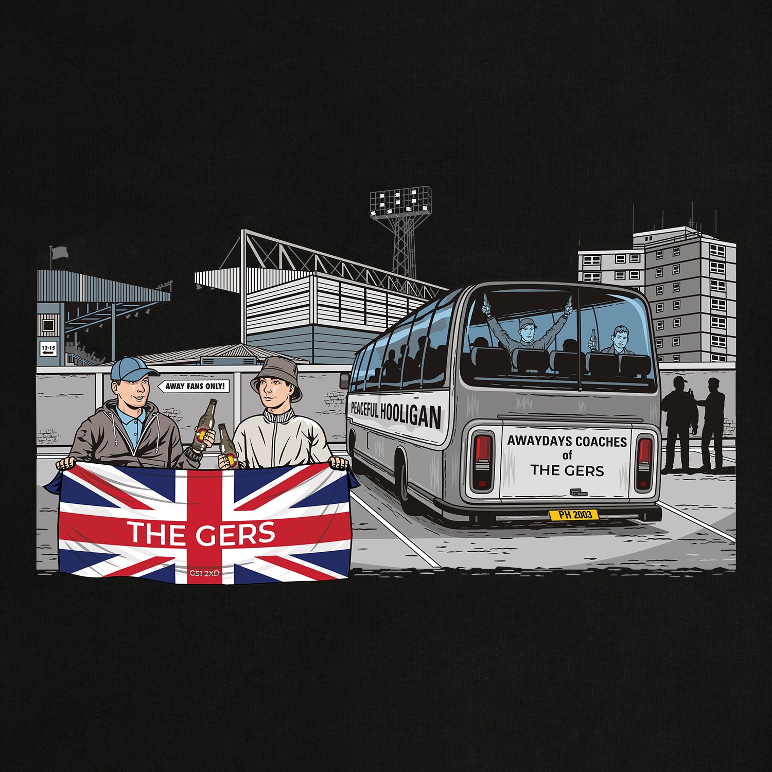 The Gers Awaydays Sweatshirt Black - Peaceful Hooligan