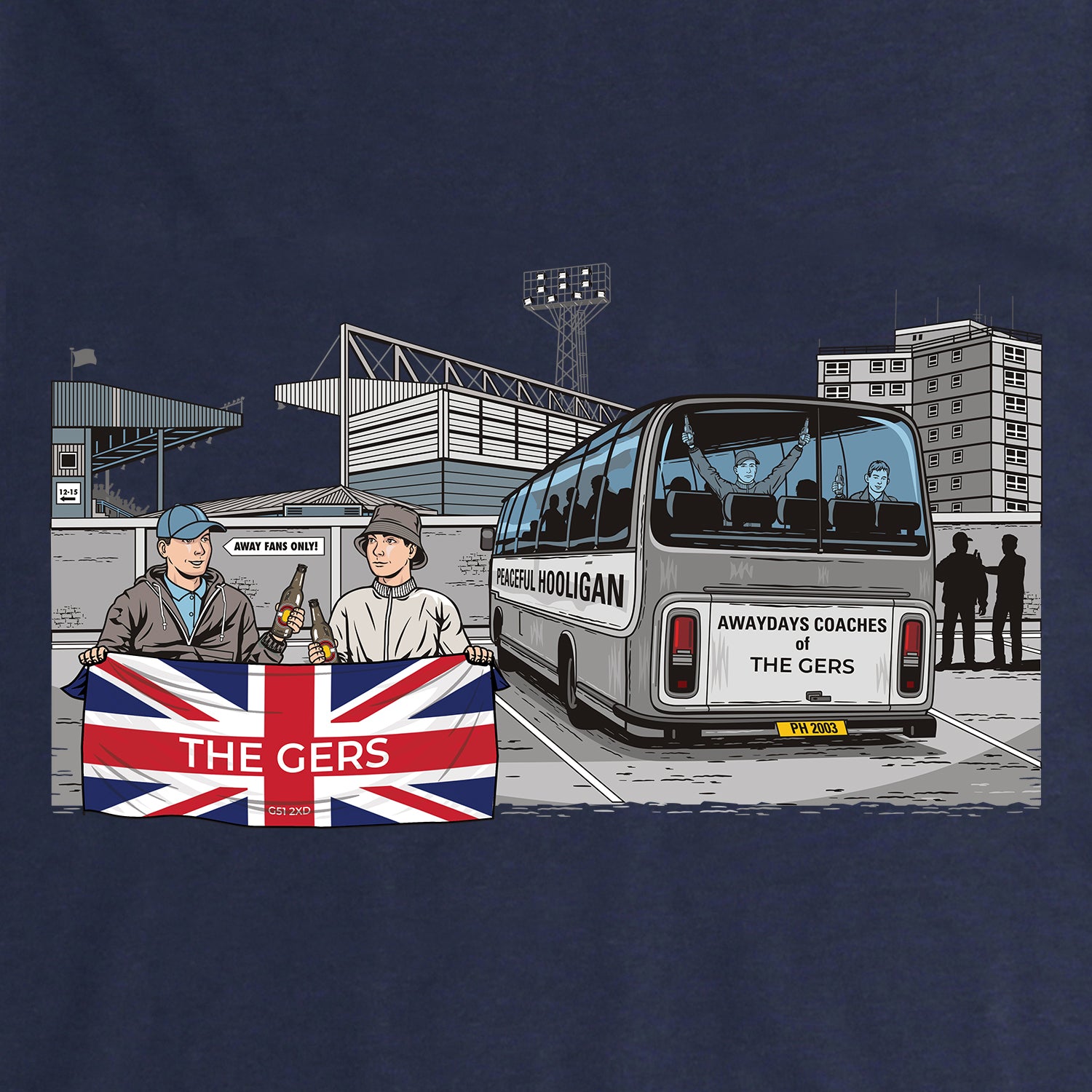 The Gers Awaydays Sweatshirt Navy - Peaceful Hooligan