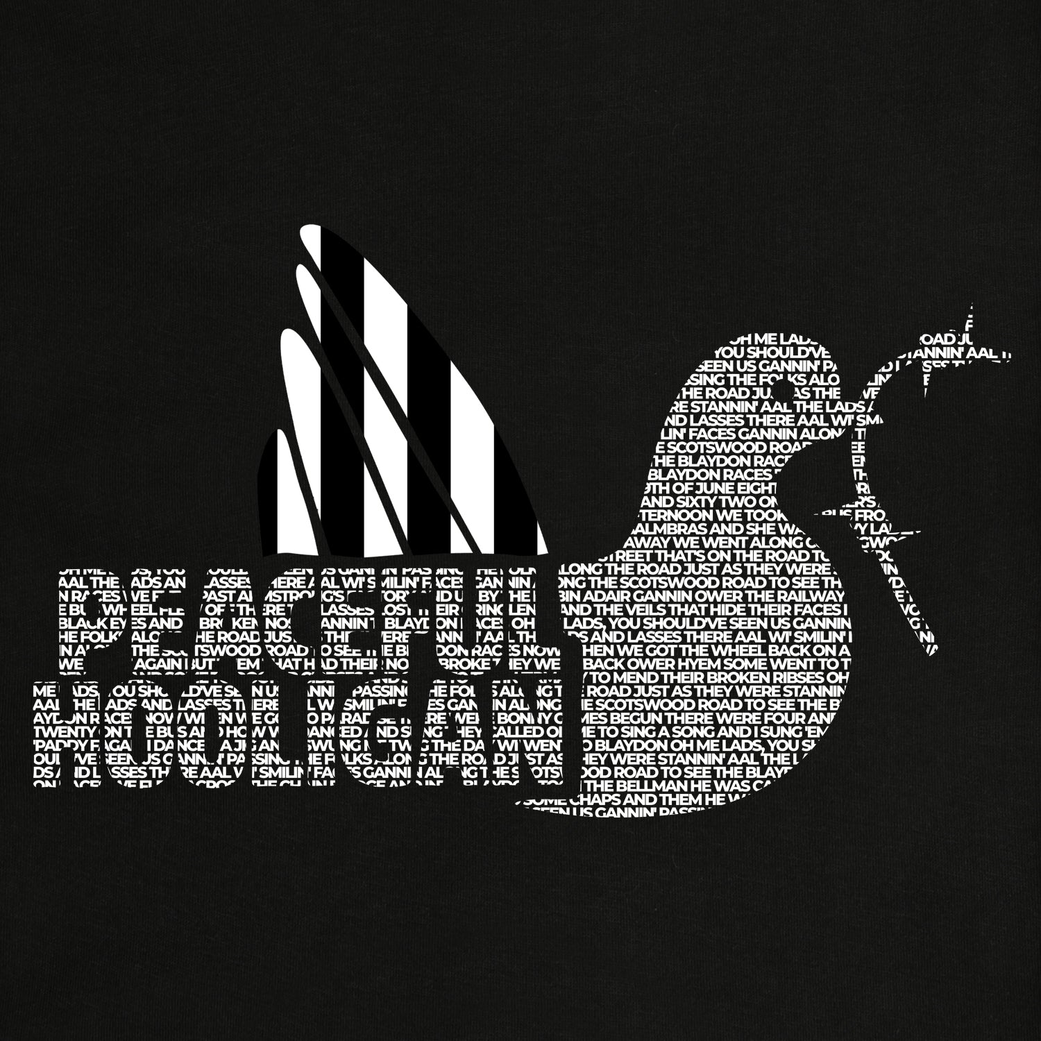Blaydon Dove T-Shirt Black - Peaceful Hooligan