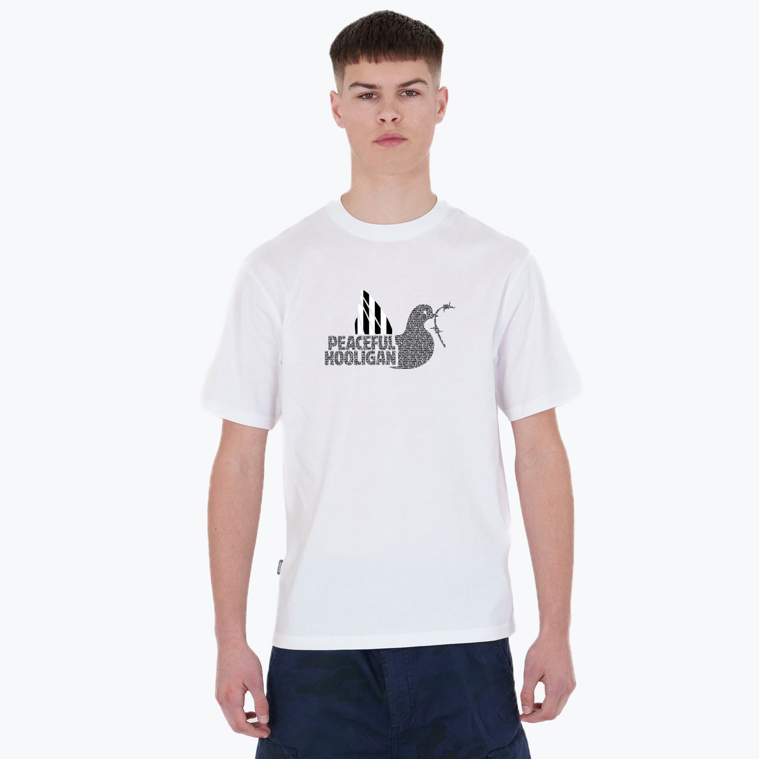 Blaydon Dove T-Shirt White - Peaceful Hooligan