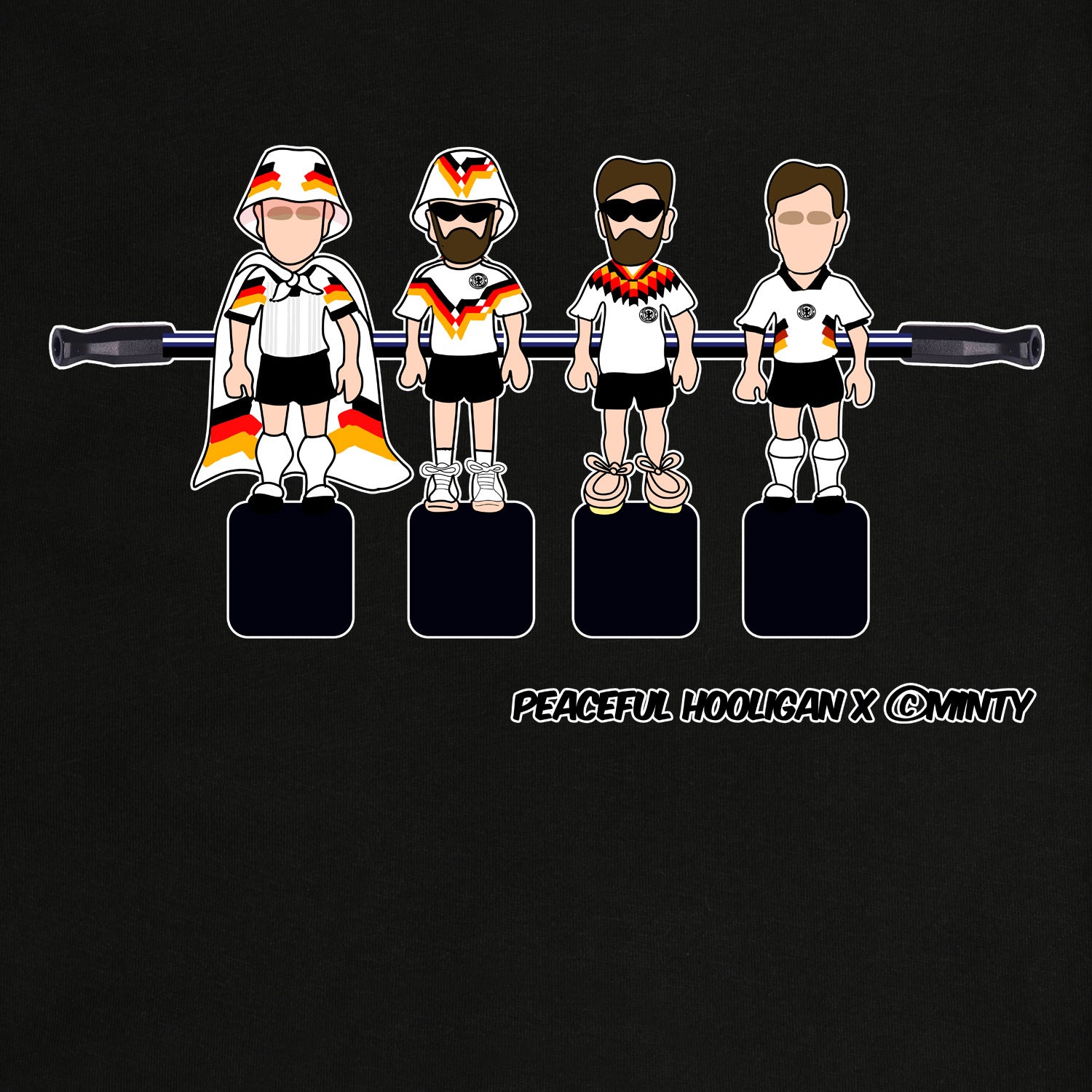 Germany Foosball T-Shirt Black - Peaceful Hooligan