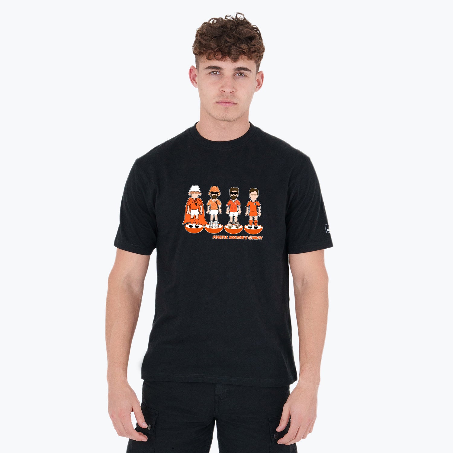 Netherlands Subbuteo T-Shirt Black - Peaceful Hooligan
