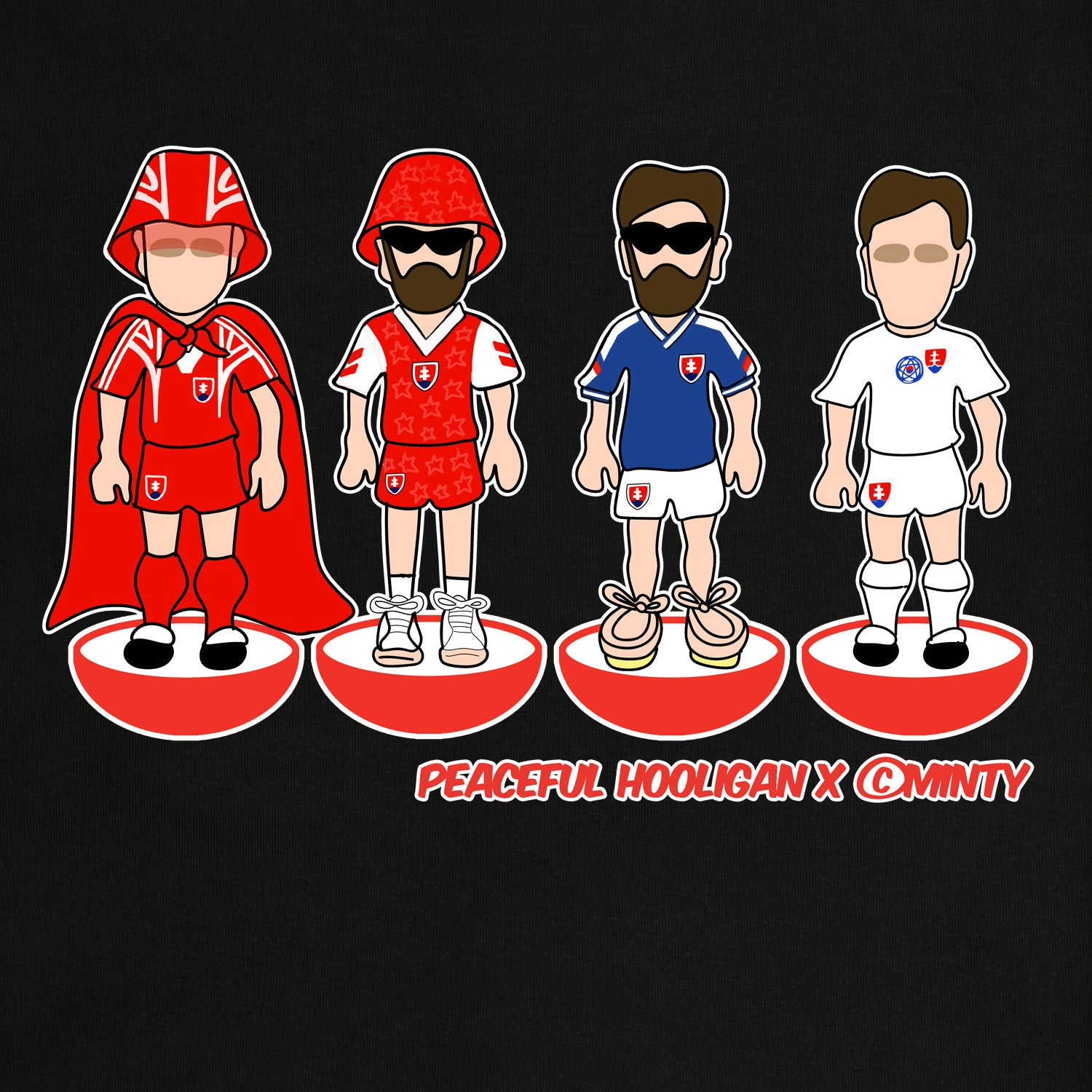 Slovakia Subbuteo T-Shirt Black - Peaceful Hooligan