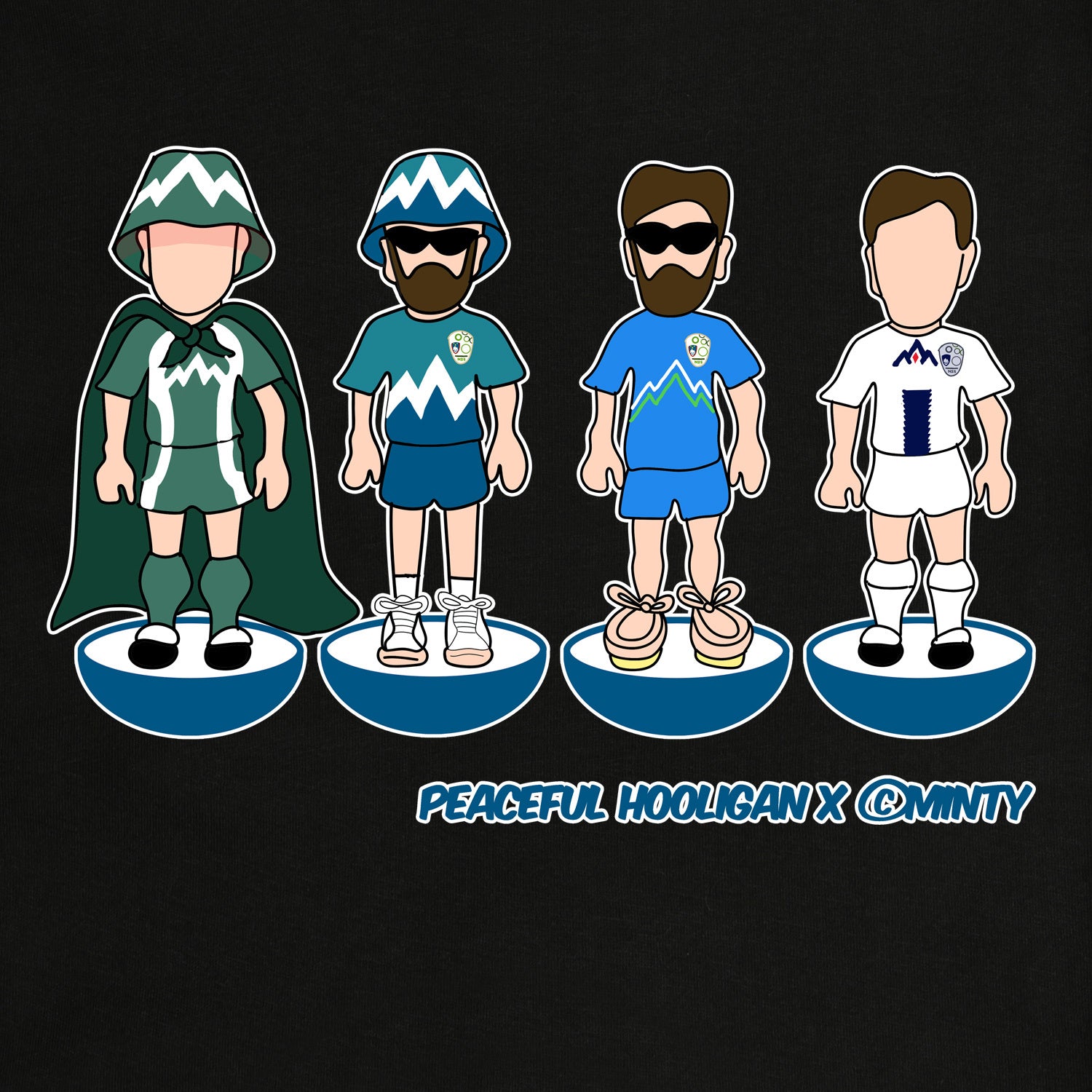 Slovenia Subbuteo T-Shirt Black - Peaceful Hooligan