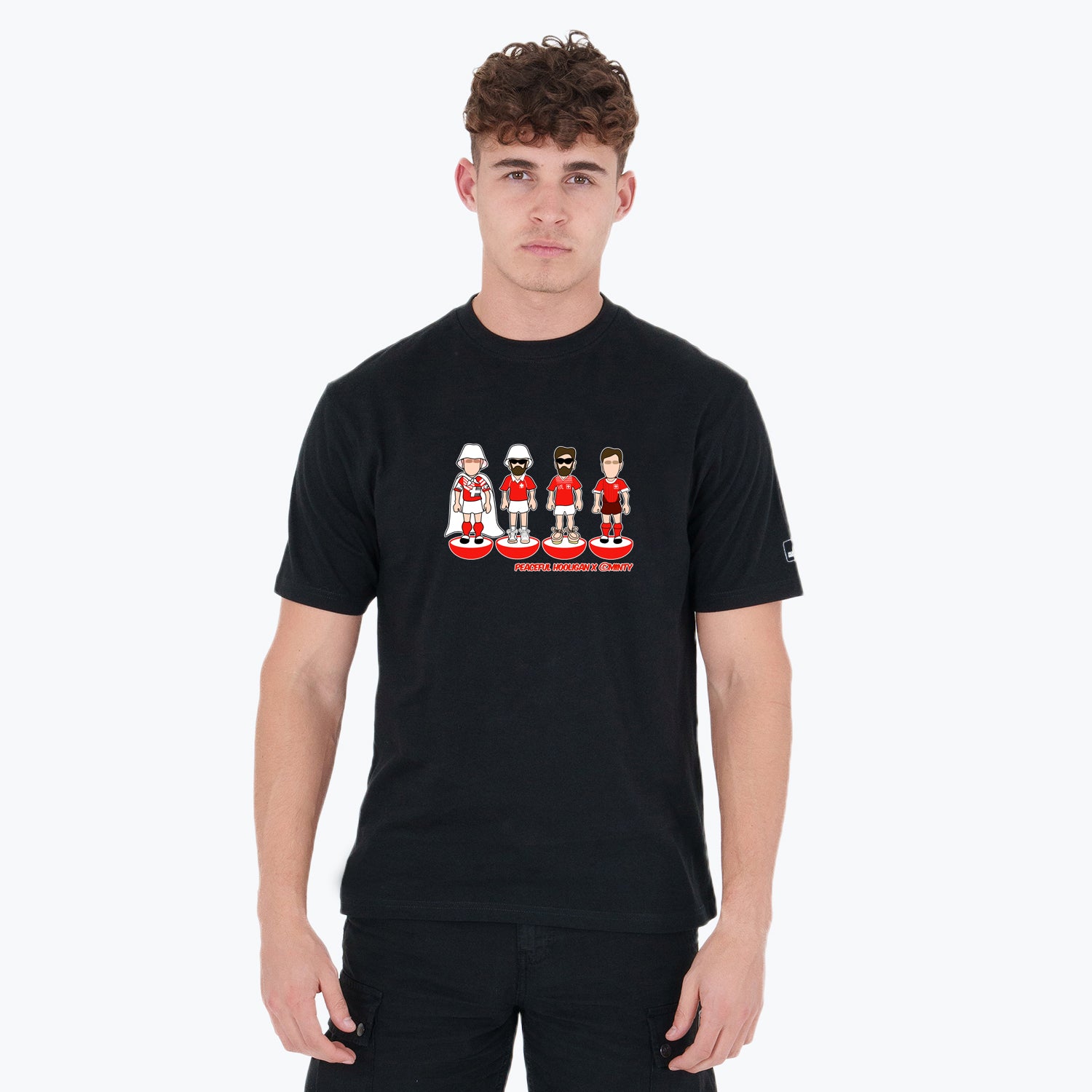 Switzerland Subbuteo T-Shirt Black - Peaceful Hooligan