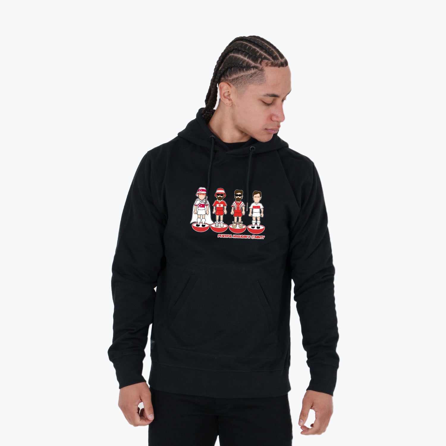 Turkey Subbuteo Hoodie Black - Peaceful Hooligan