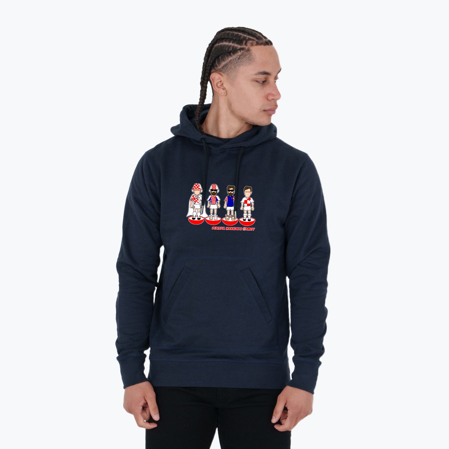 Croatia Subbuteo Hoodie Navy - Peaceful Hooligan