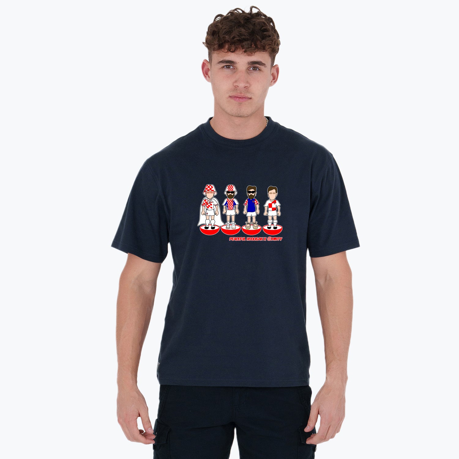 Croatia Subbuteo T-Shirt Navy - Peaceful Hooligan