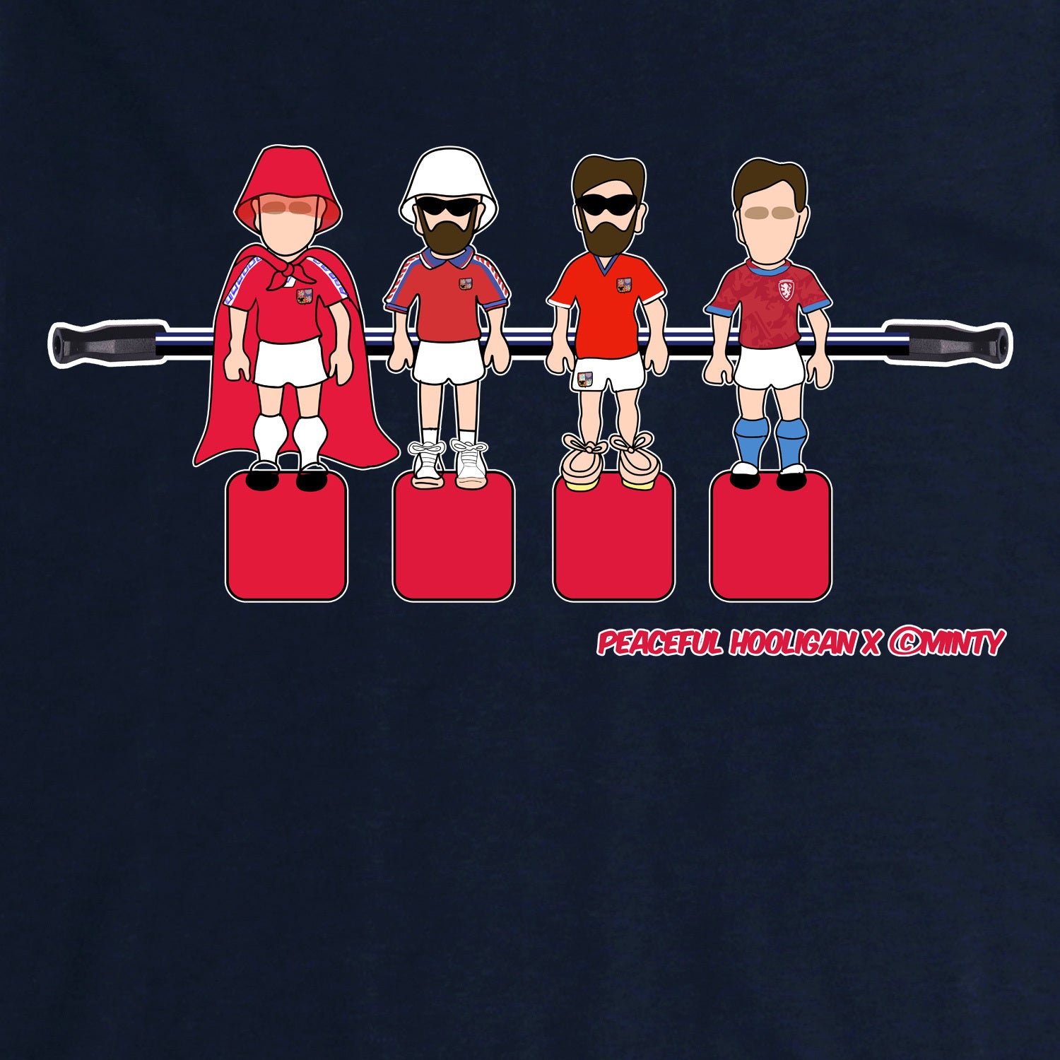 Czechia Foosball T-Shirt Navy - Peaceful Hooligan