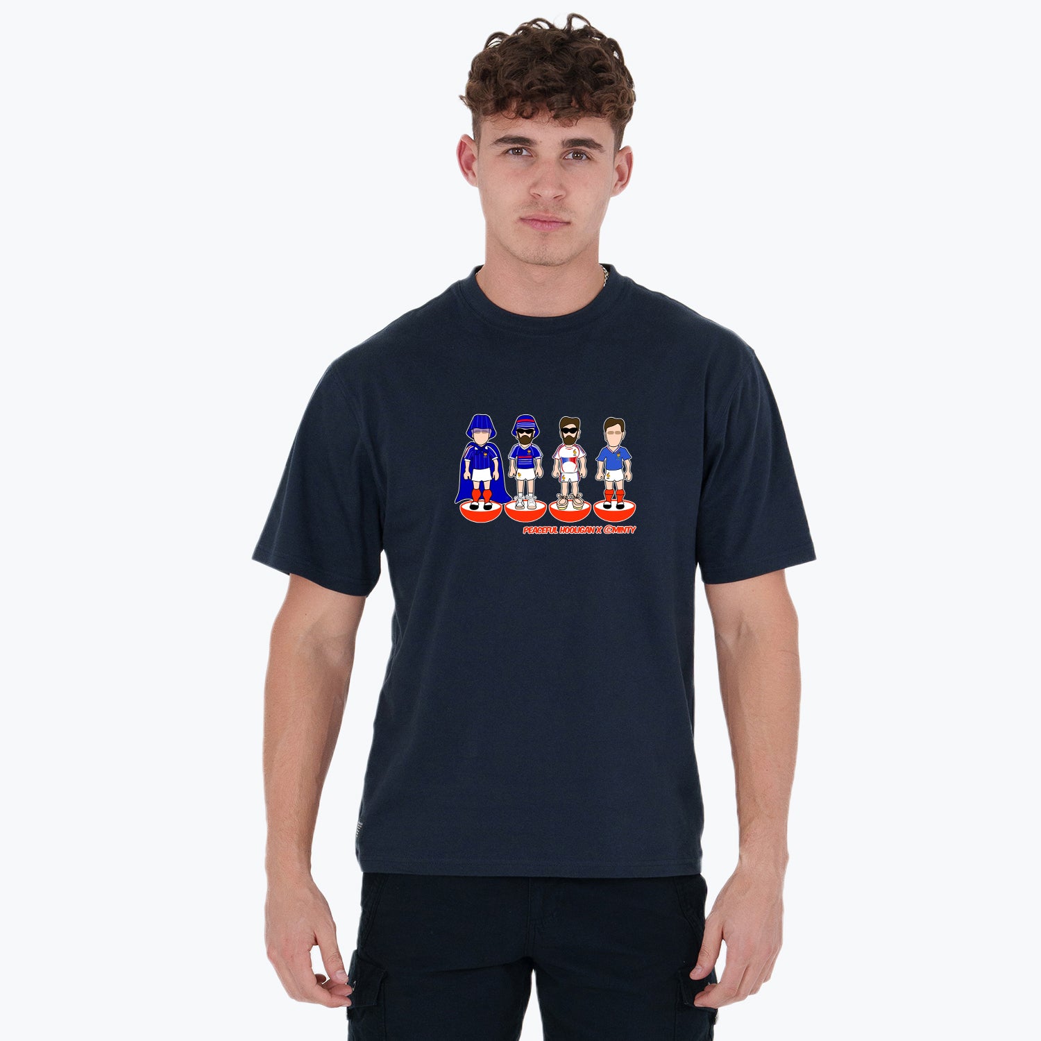 France Subbuteo T-Shirt Navy - Peaceful Hooligan