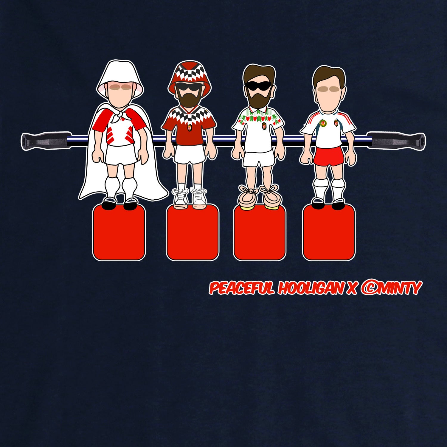 Hungary Foosball T-Shirt Navy - Peaceful Hooligan