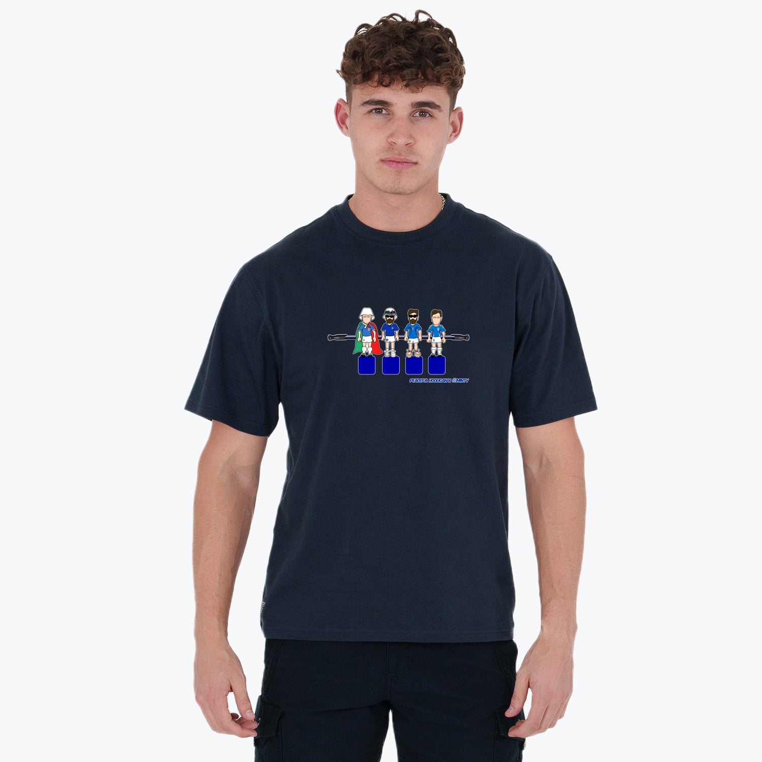 Italy Foosball T-Shirt Navy - Peaceful Hooligan