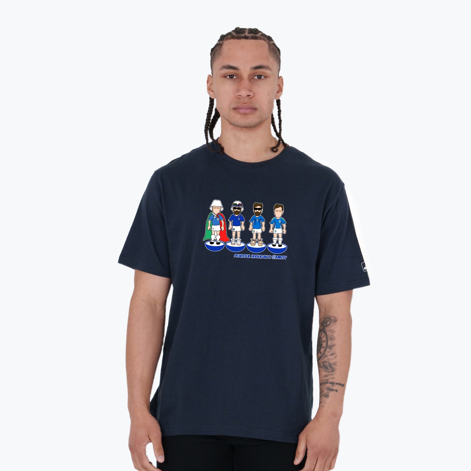 Italy Subbuteo T-Shirt Navy - Peaceful Hooligan