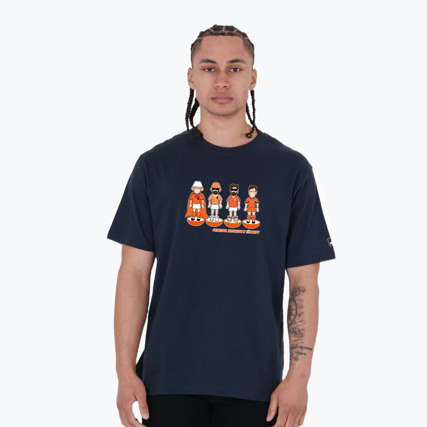 Netherlands Subbuteo T-Shirt Navy - Peaceful Hooligan