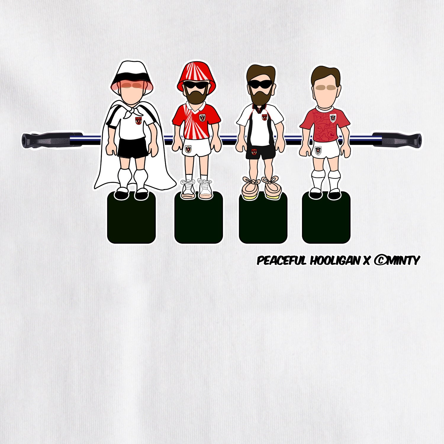 Austria Foosball T-Shirt White - Peaceful Hooligan