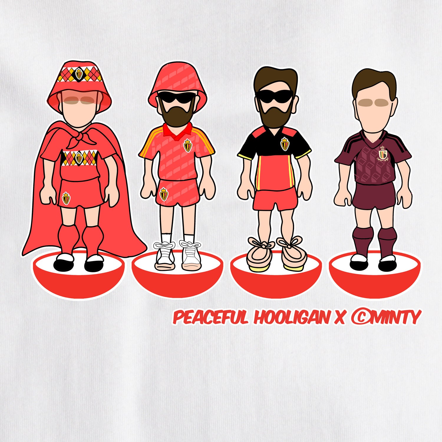Belgium Subbuteo T-Shirt White - Peaceful Hooligan