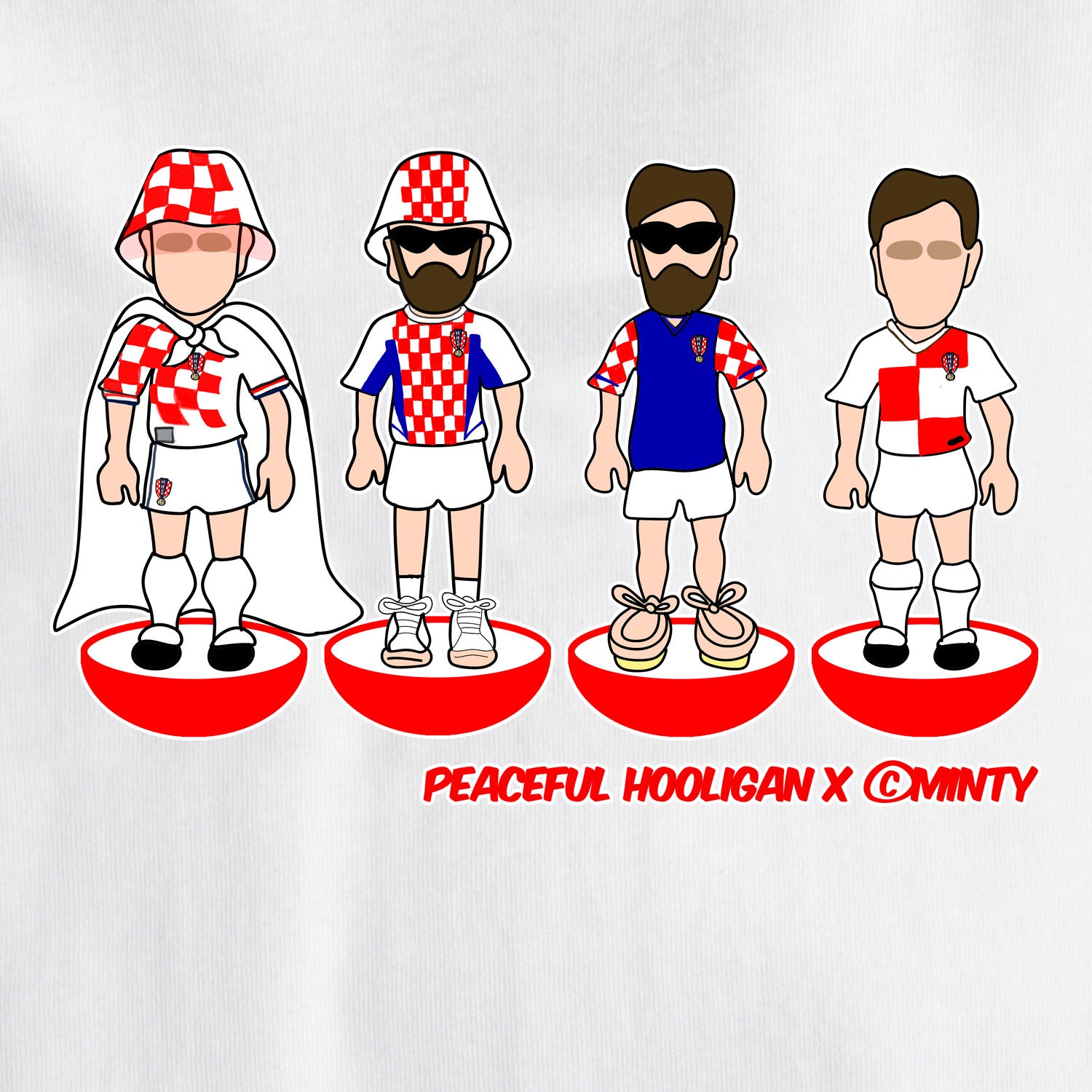 Croatia Subbuteo T-Shirt White - Peaceful Hooligan