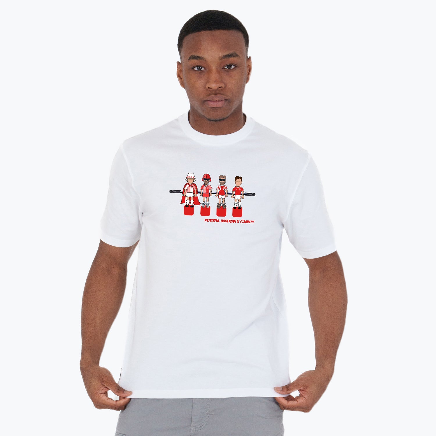 Denmark Foosball T-Shirt White - Peaceful Hooligan