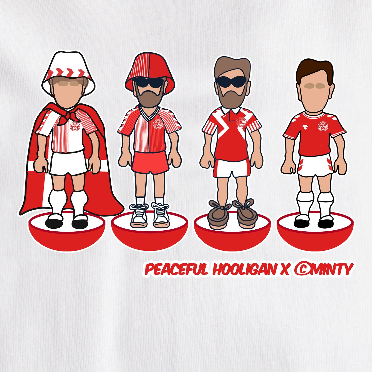 Denmark Subbuteo T-Shirt White - Peaceful Hooligan