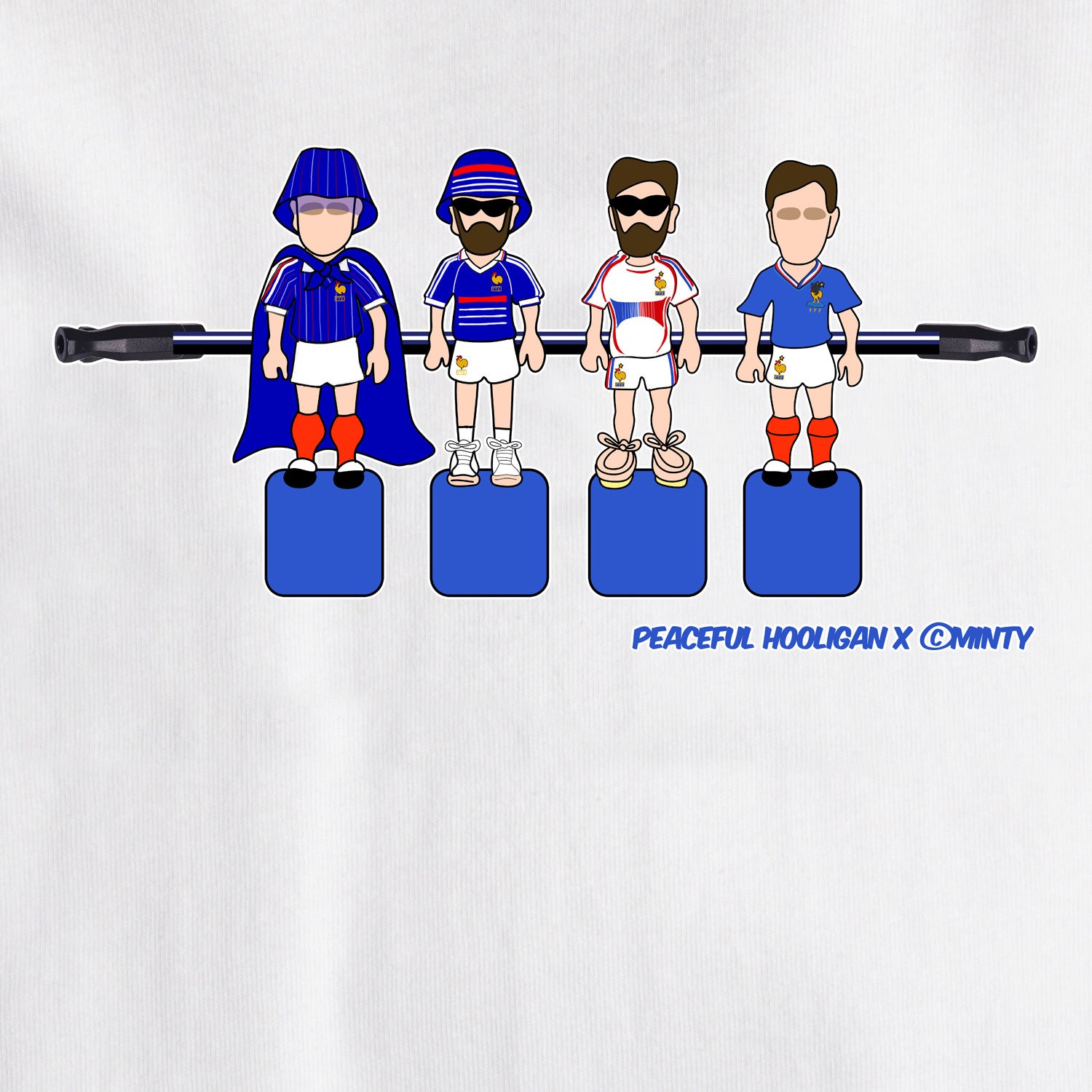 France Foosball T-Shirt White - Peaceful Hooligan