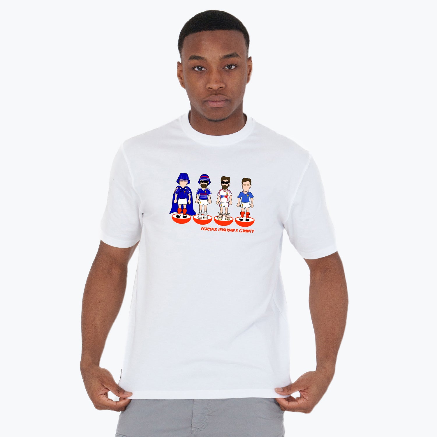 France Subbuteo T-Shirt White - Peaceful Hooligan