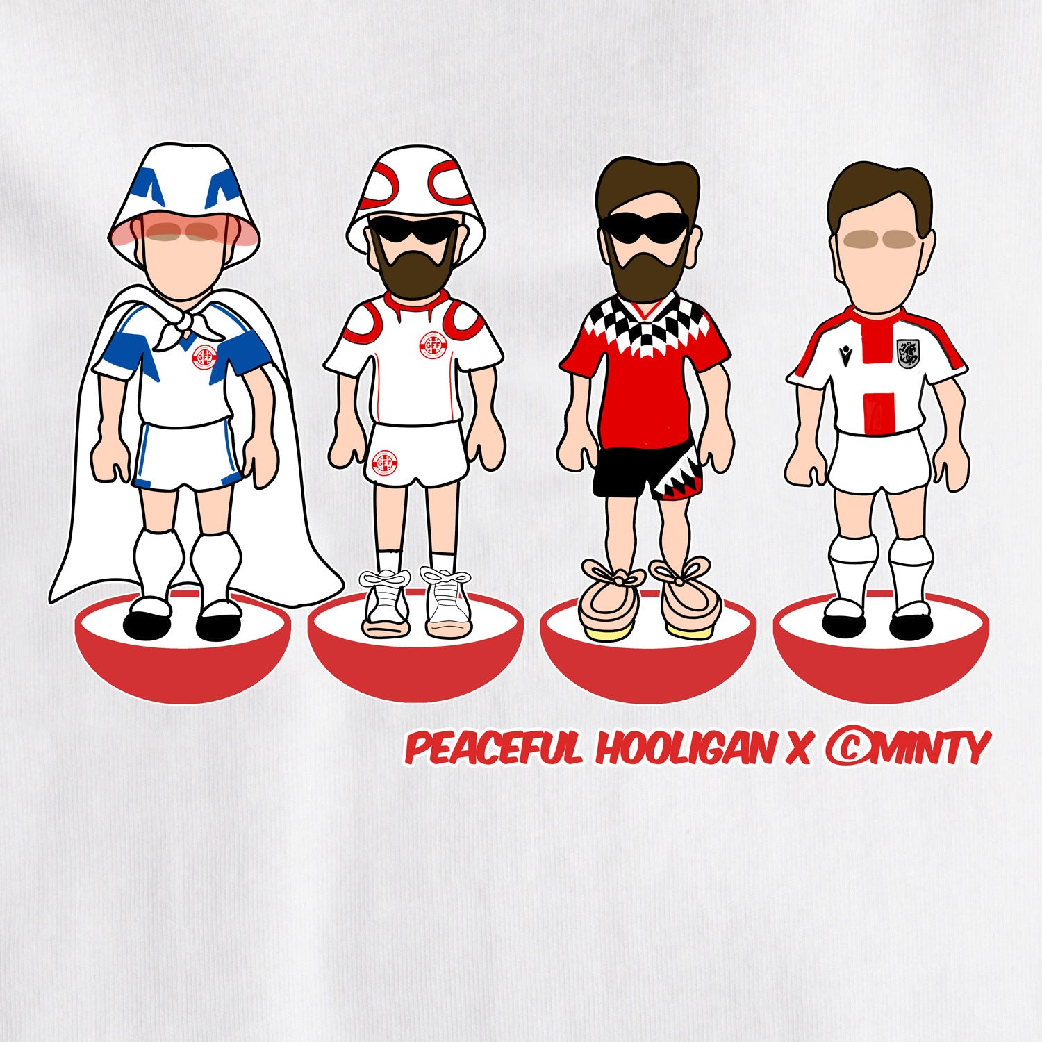 Georgia Subbuteo T-Shirt White - Peaceful Hooligan