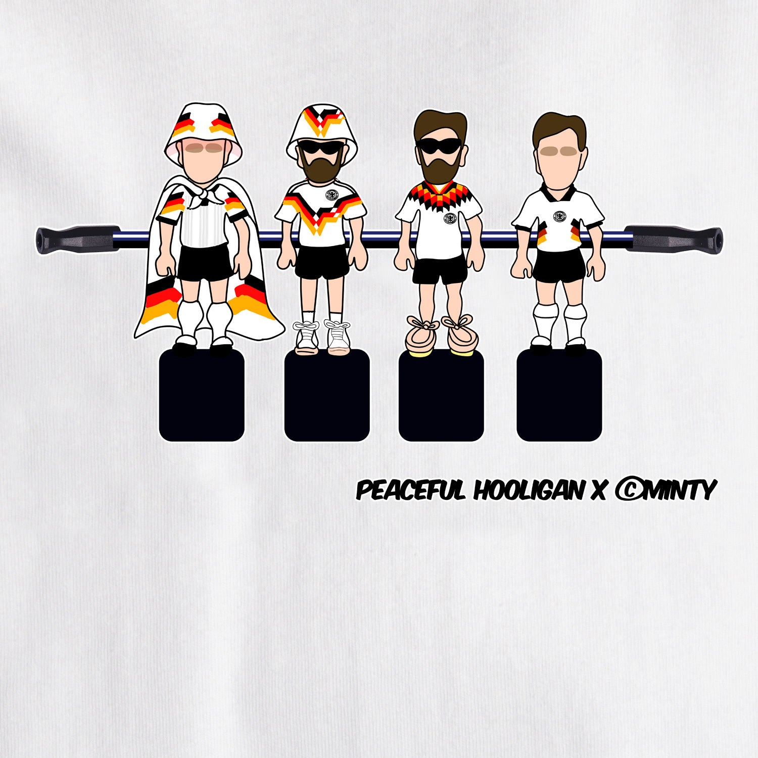 Germany Foosball T-Shirt White - Peaceful Hooligan