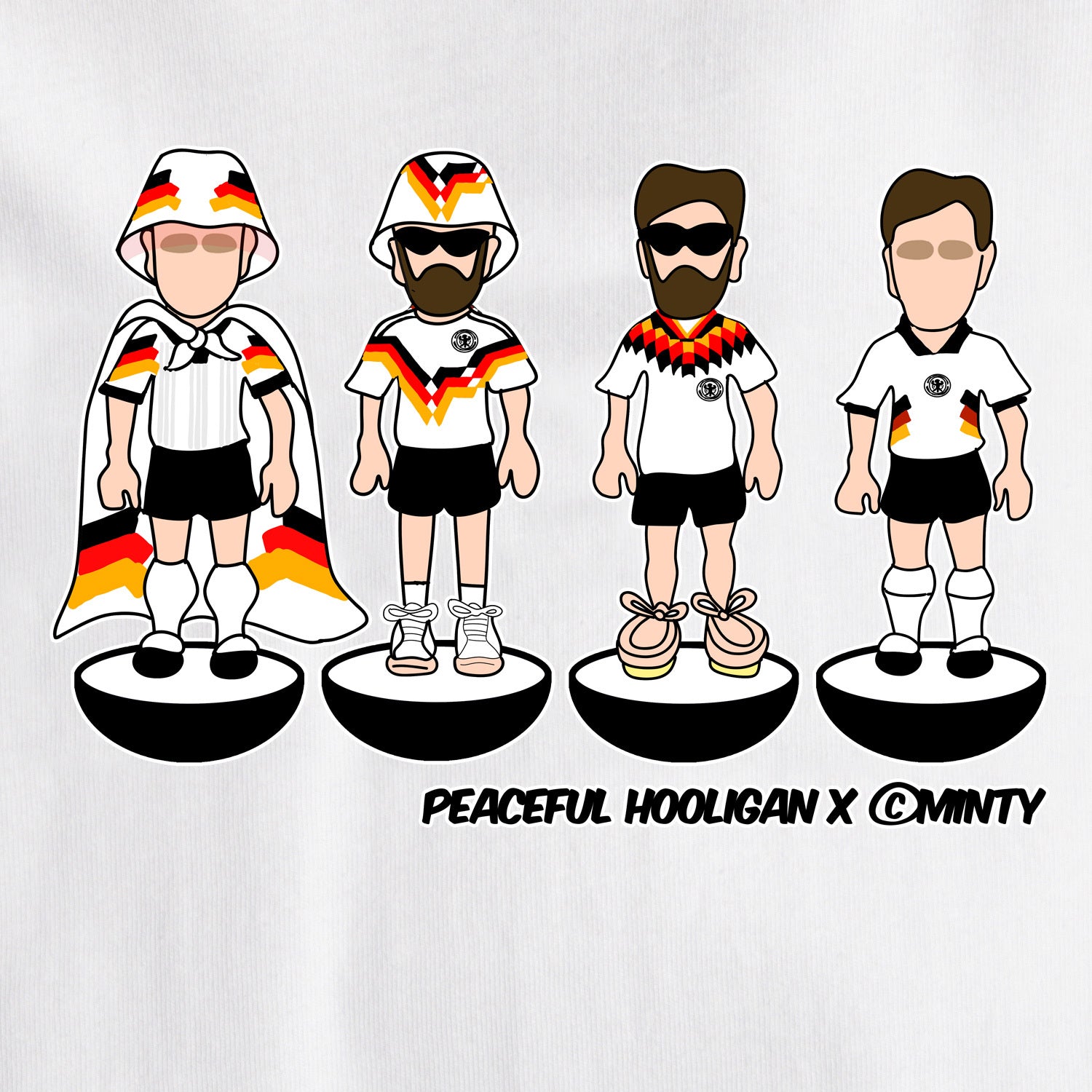 Germany Subbuteo T-Shirt White - Peaceful Hooligan