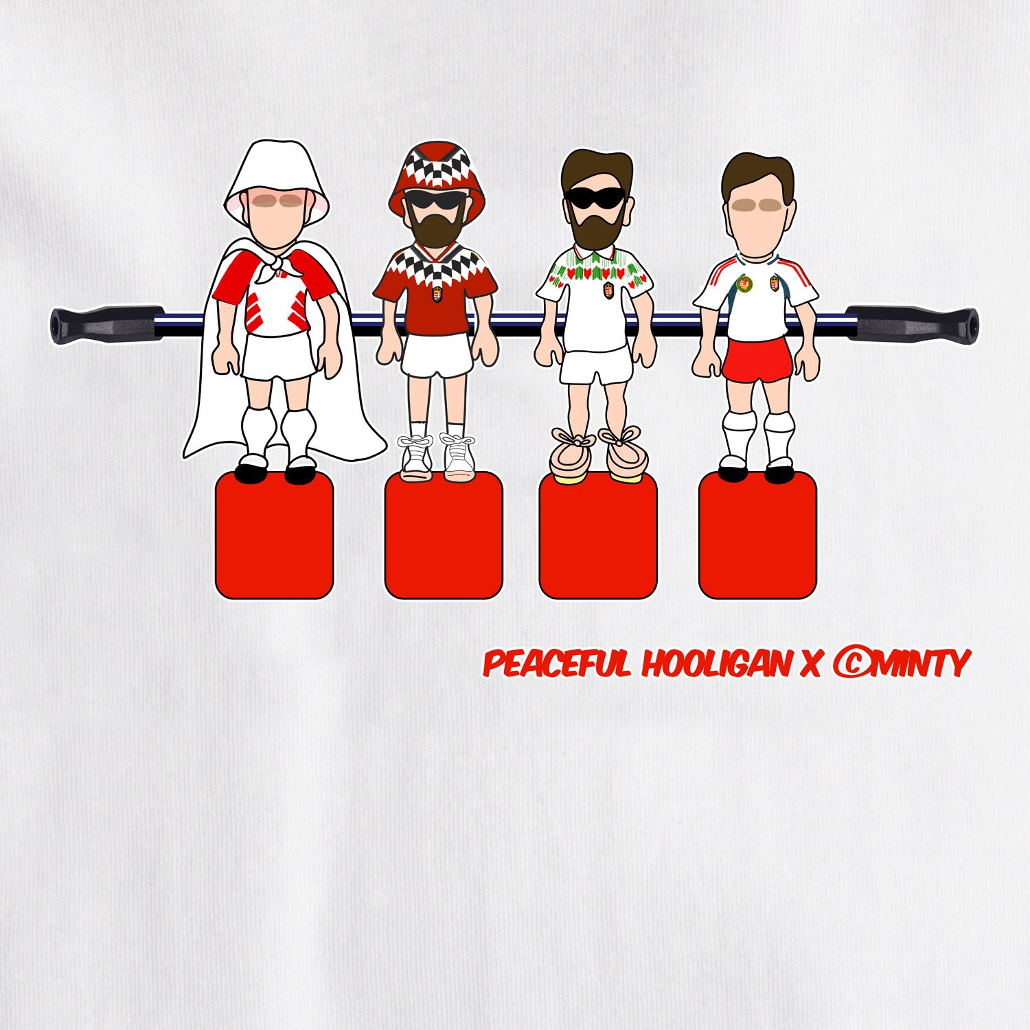 Hungary Foosball T-Shirt White - Peaceful Hooligan