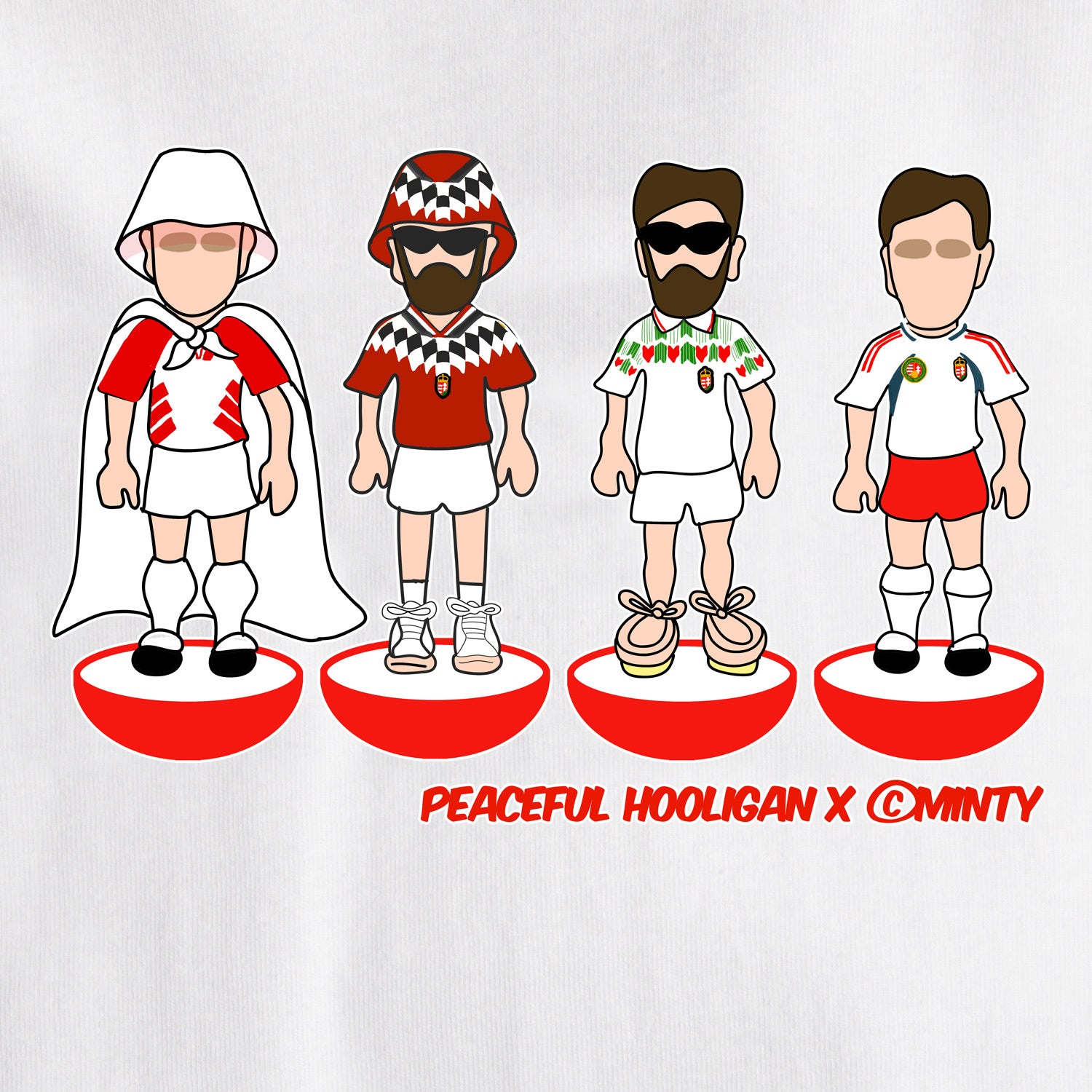 Hungary Subbuteo T-Shirt White - Peaceful Hooligan
