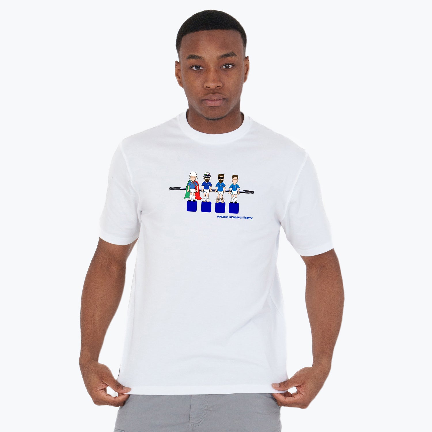 Italy Foosball T-Shirt White - Peaceful Hooligan