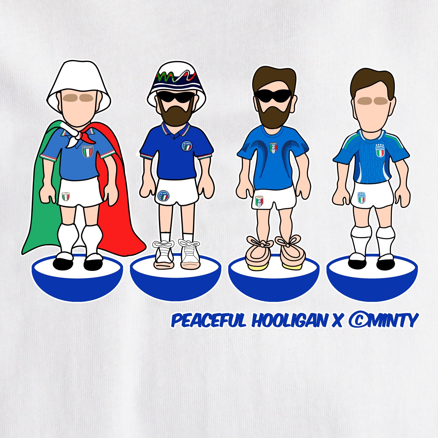 Italy Subbuteo T-Shirt White - Peaceful Hooligan