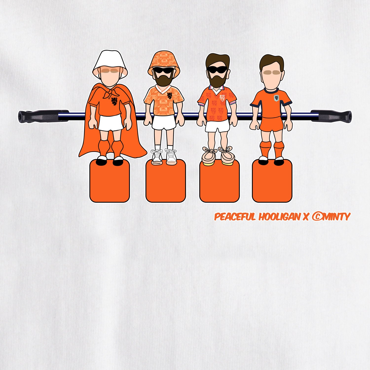 Netherlands Foosball T-Shirt White - Peaceful Hooligan