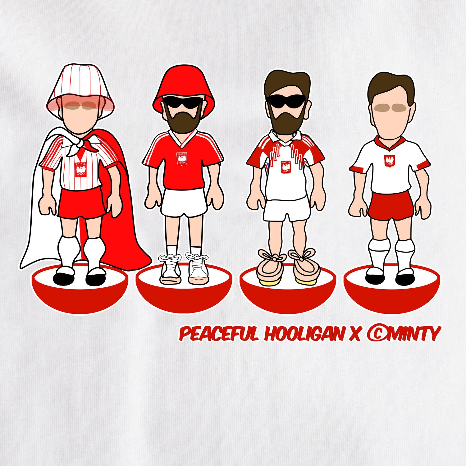 Poland Subbuteo T-Shirt White - Peaceful Hooligan