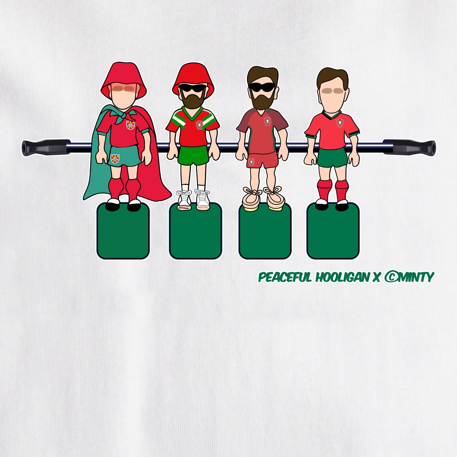 Portugal Foosball T-Shirt White - Peaceful Hooligan