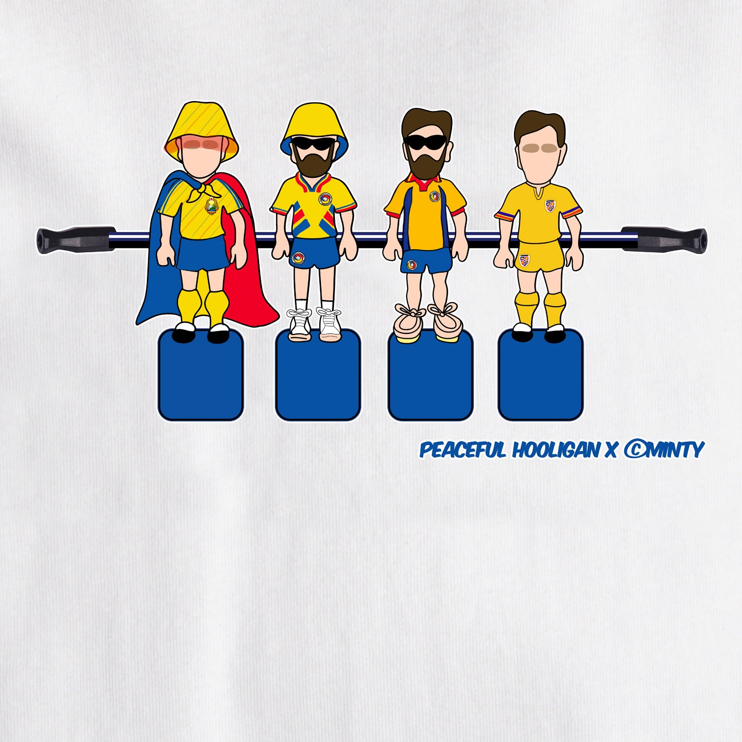Romania Foosball T-Shirt White - Peaceful Hooligan