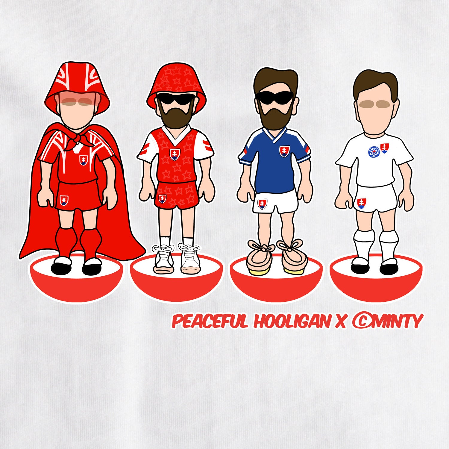 Slovakia Subbuteo T-Shirt White - Peaceful Hooligan