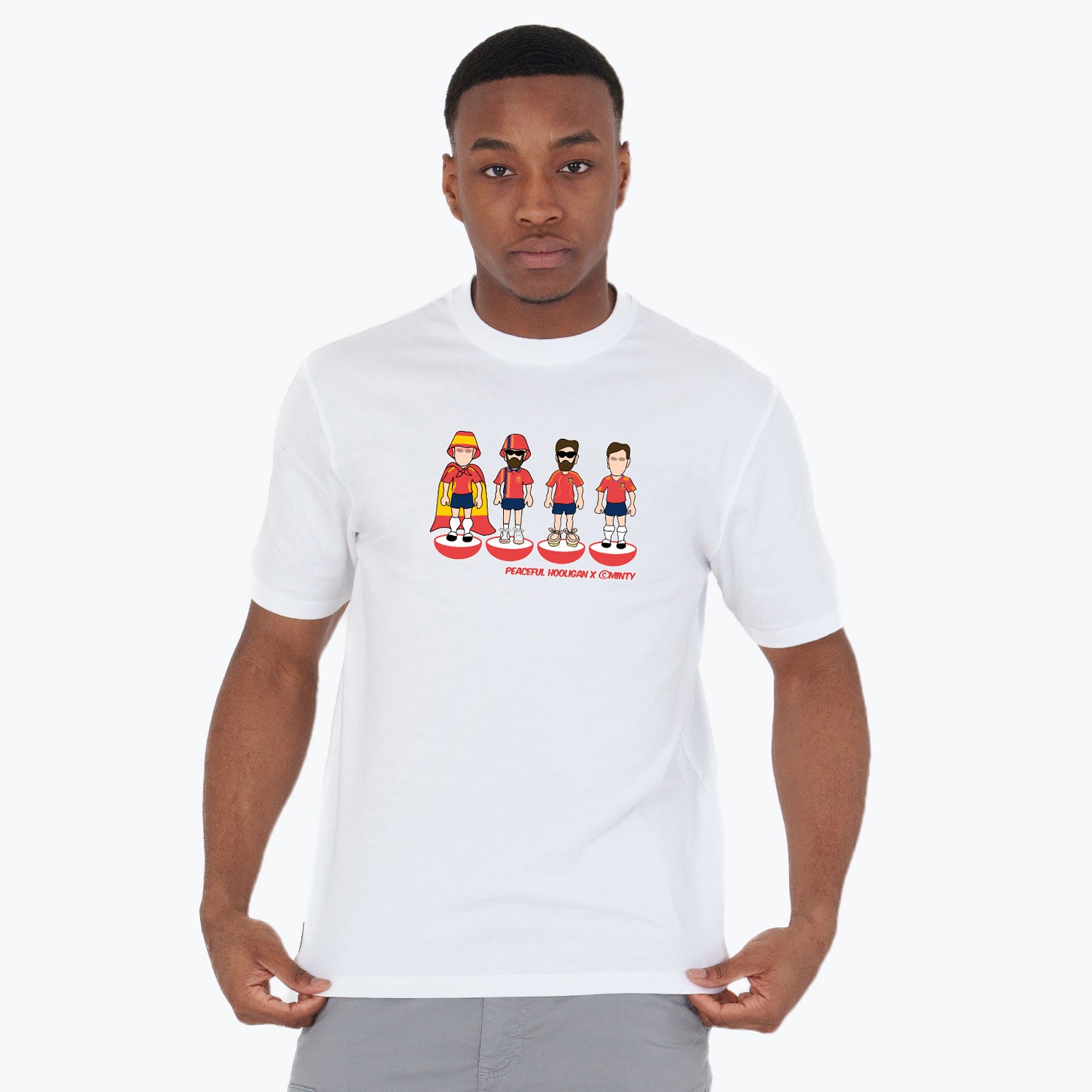 Spain Subbuteo T-Shirt White - Peaceful Hooligan