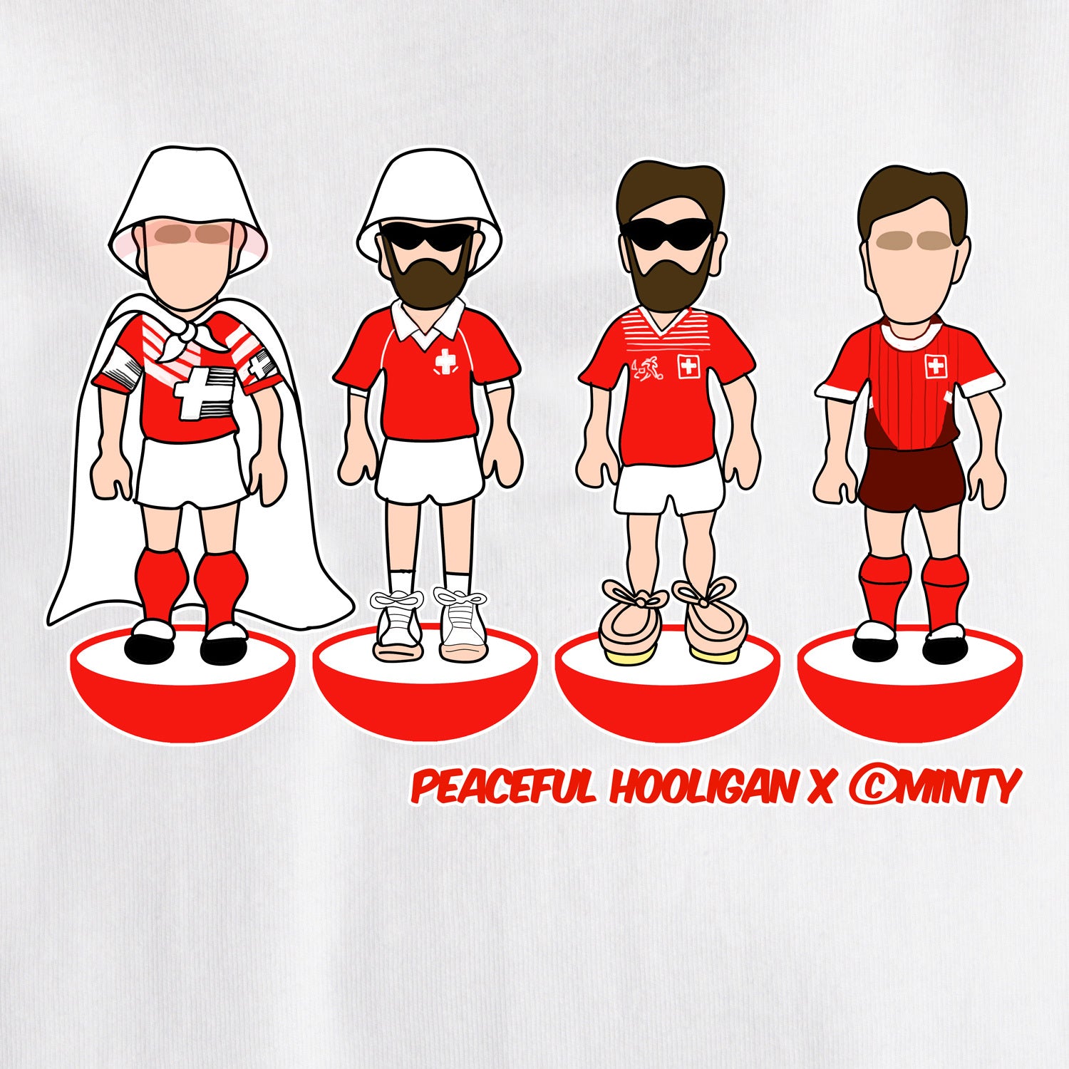 Switzerland Subbuteo T-Shirt White - Peaceful Hooligan
