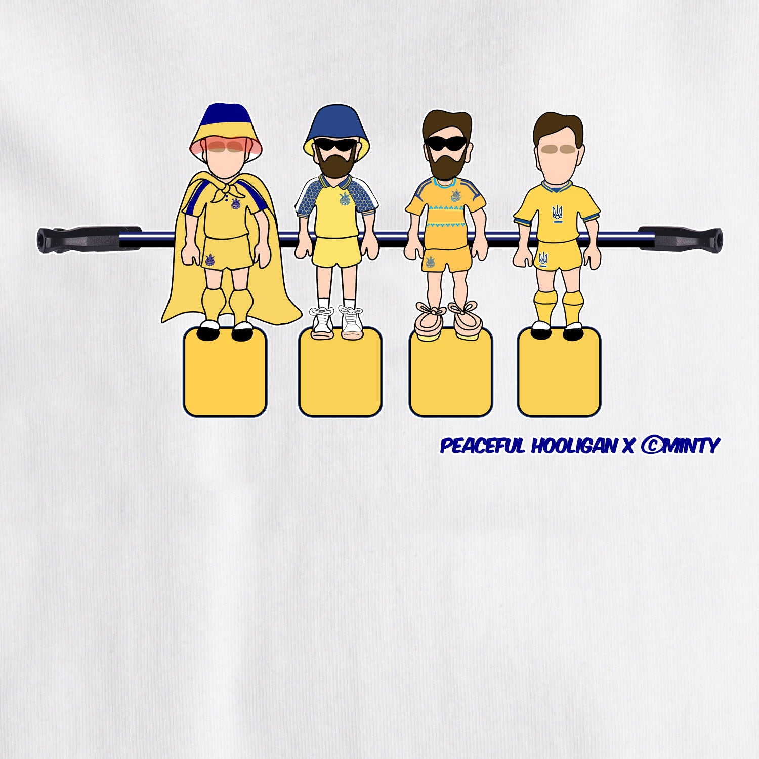Ukraine Foosball T-Shirt White - Peaceful Hooligan