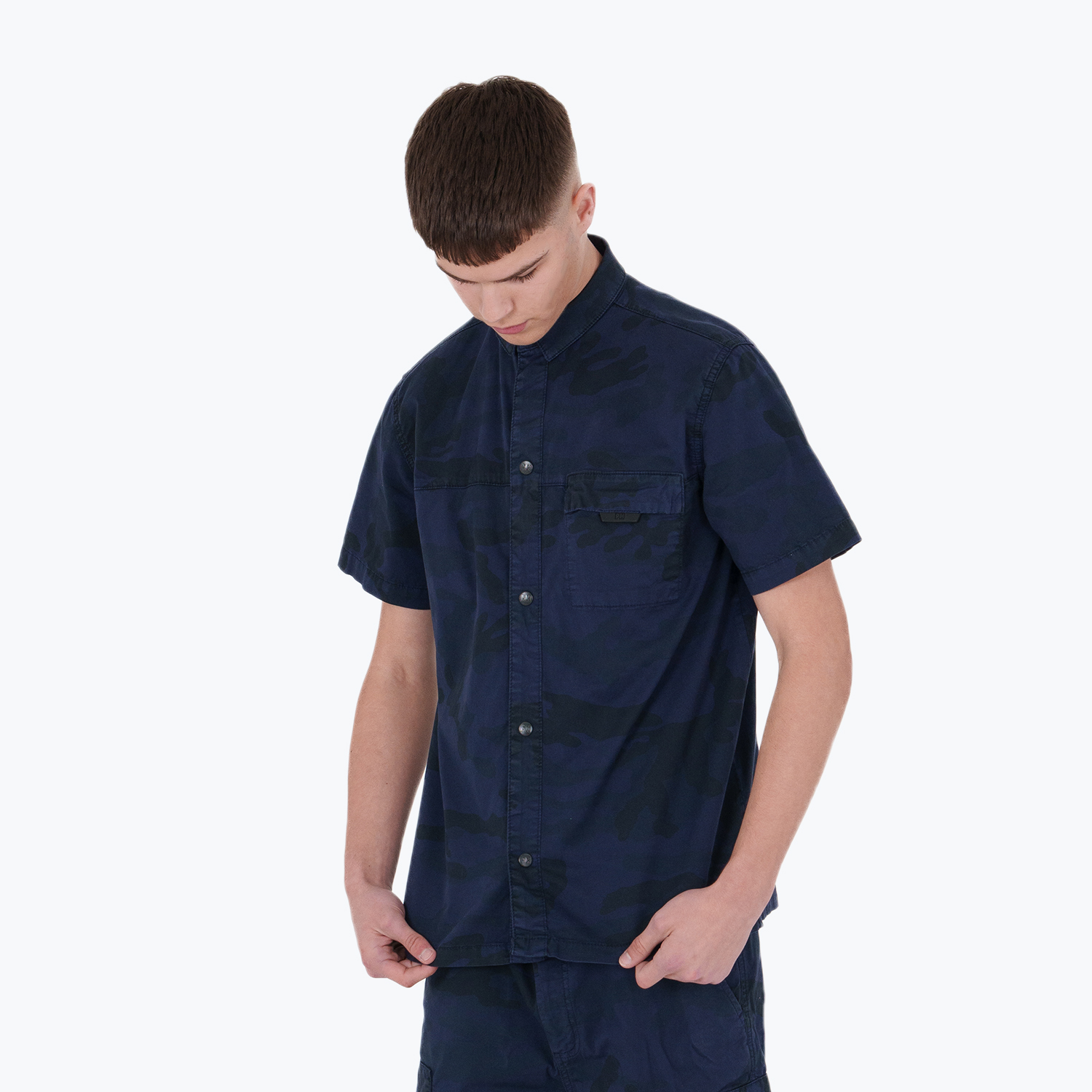 Column Shirt Navy Camo - Peaceful Hooligan