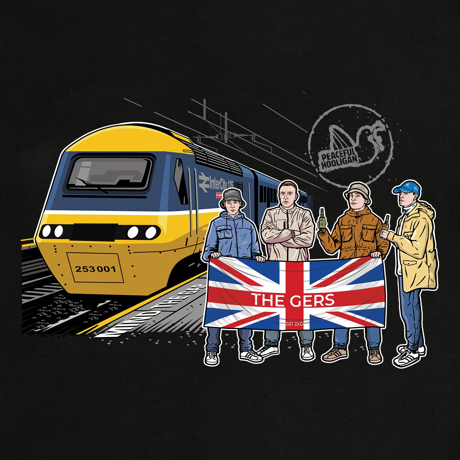 Rangers FC Excursions T-Shirt Black - Peaceful Hooligan